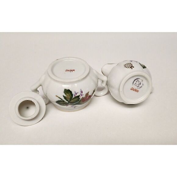 VINTAGE JAPAN MINITURE MOSS ROSE REPLACEMENT CREAMER/SUGAR BOWL - Picture 3 of 3